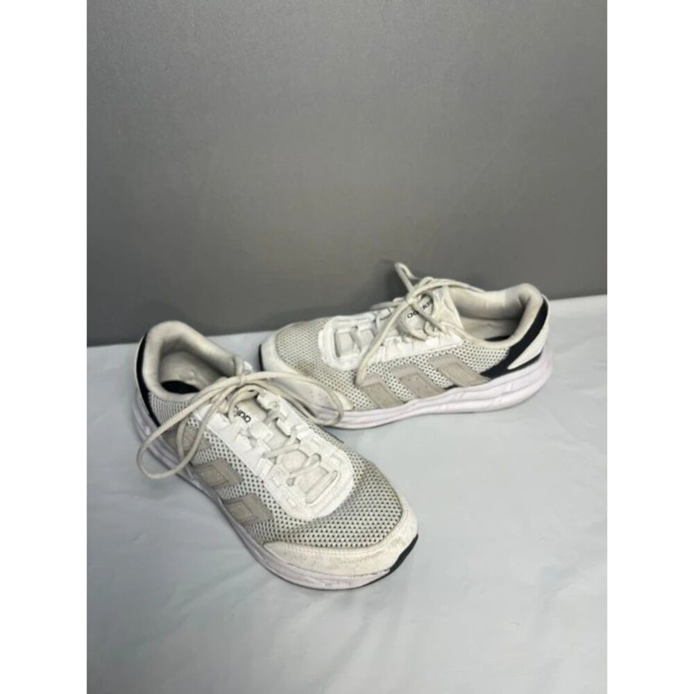 Adidas Men's 8.5 White Gray Running Sneakers Athletic Shoes